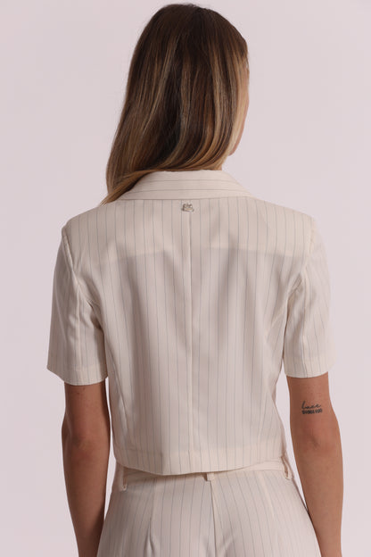 GIACCA CROPPED A MANICHE CORTE GESSATA