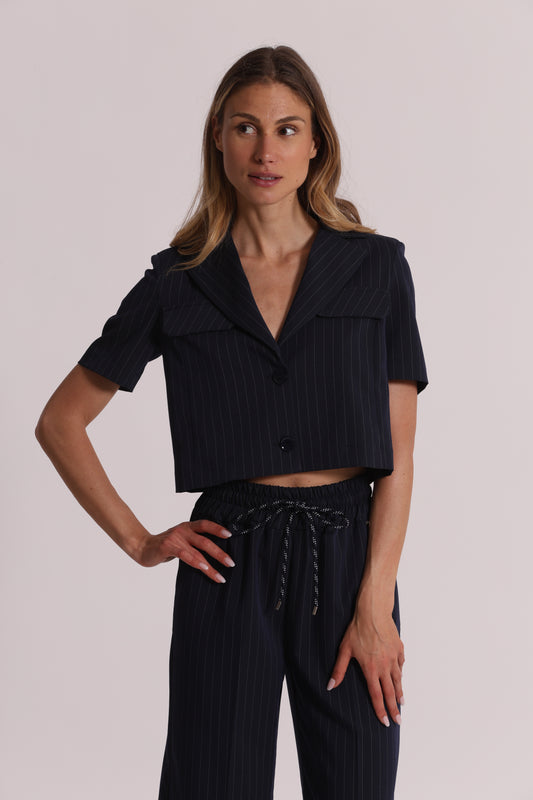 GIACCA CROPPED A MANICHE CORTE GESSATA