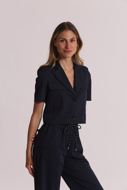 GIACCA CROPPED A MANICHE CORTE GESSATA