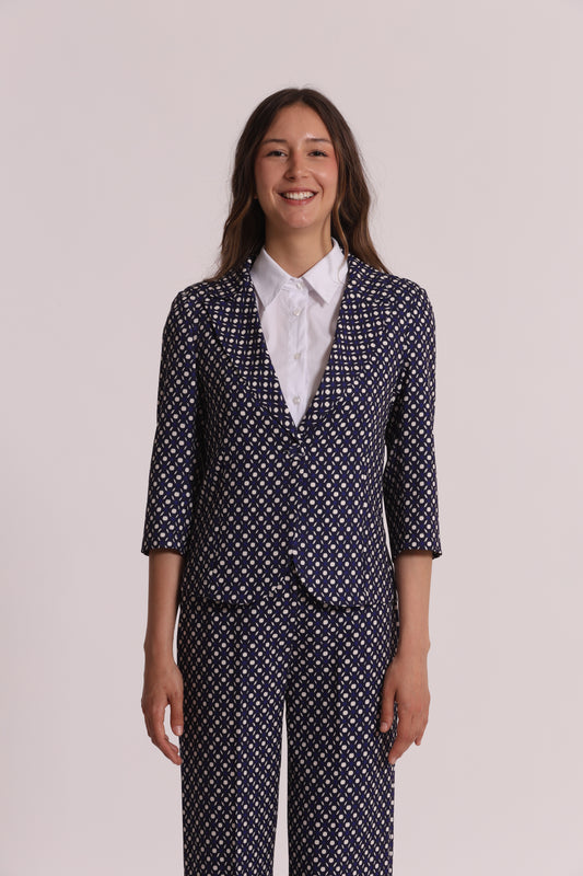 GIACCA CON MANICHE 3/4 FANTASIA GEOMETRICA