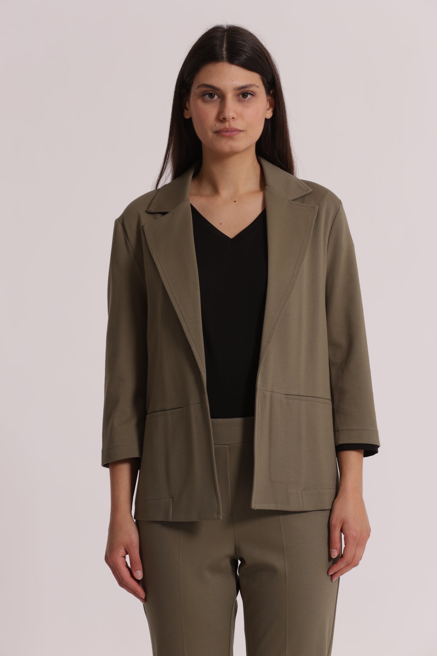 GIACCA IN PUNTO MILANO CON RISVOLTI SU MANICHE