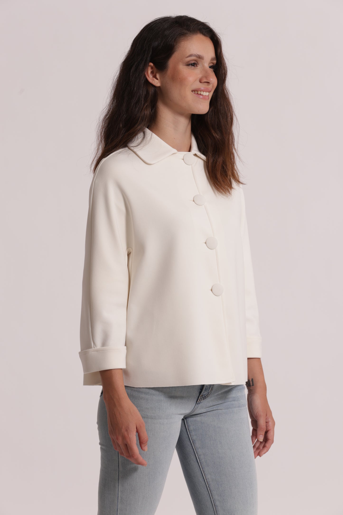 GIACCA IN NEOPRENE CON BOTTONI