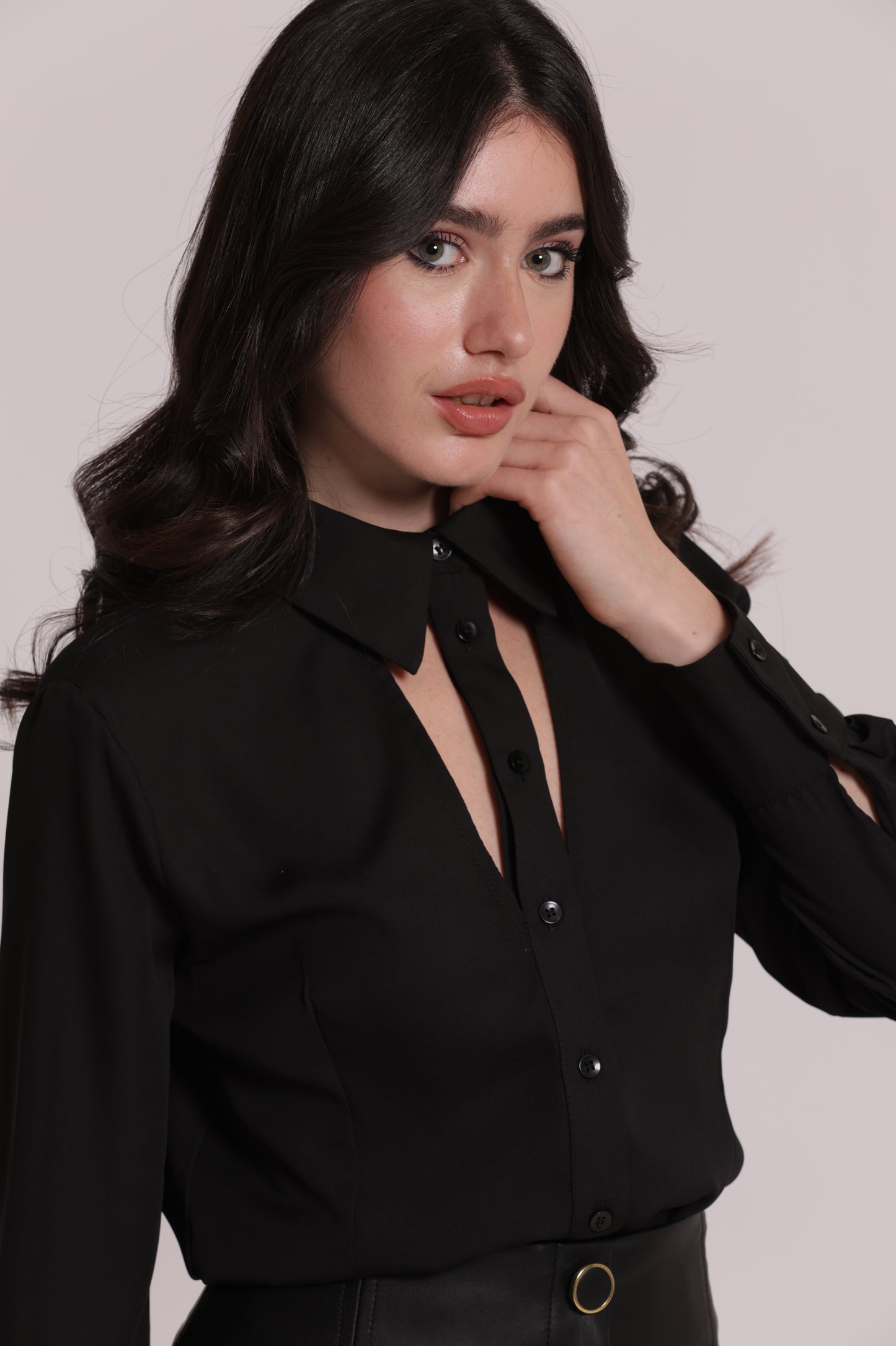 CAMICIA IN GEORGETTE CON CUT-OUT
