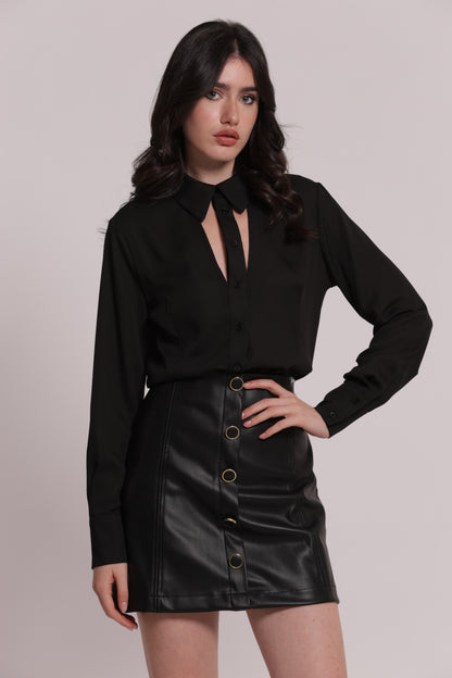 CAMICIA IN GEORGETTE CON CUT-OUT