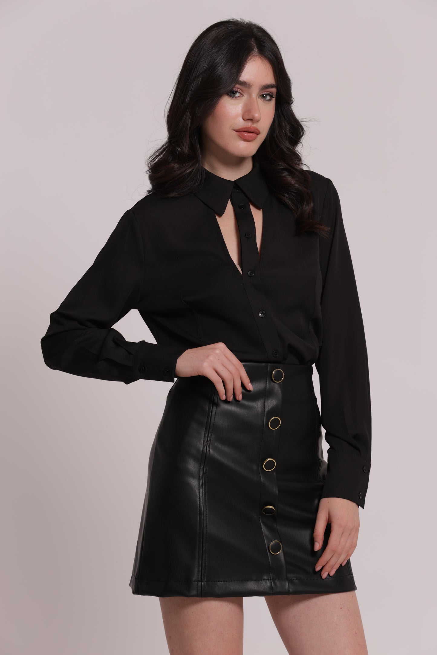 CAMICIA IN GEORGETTE CON CUT-OUT