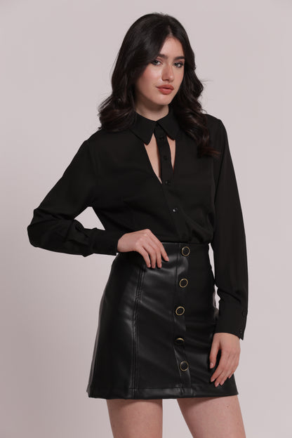 CAMICIA IN GEORGETTE CON CUT-OUT