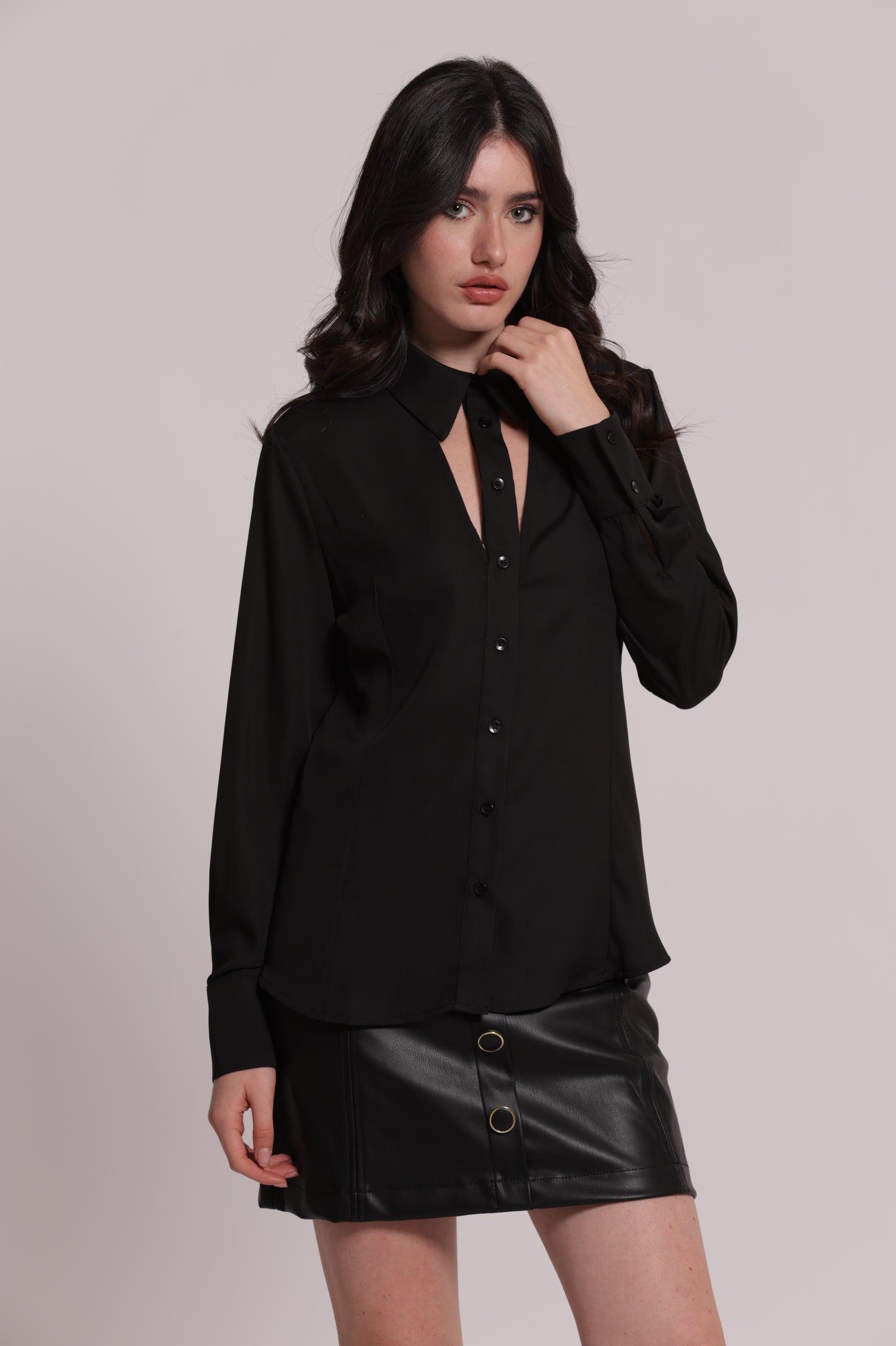 CAMICIA IN GEORGETTE CON CUT-OUT