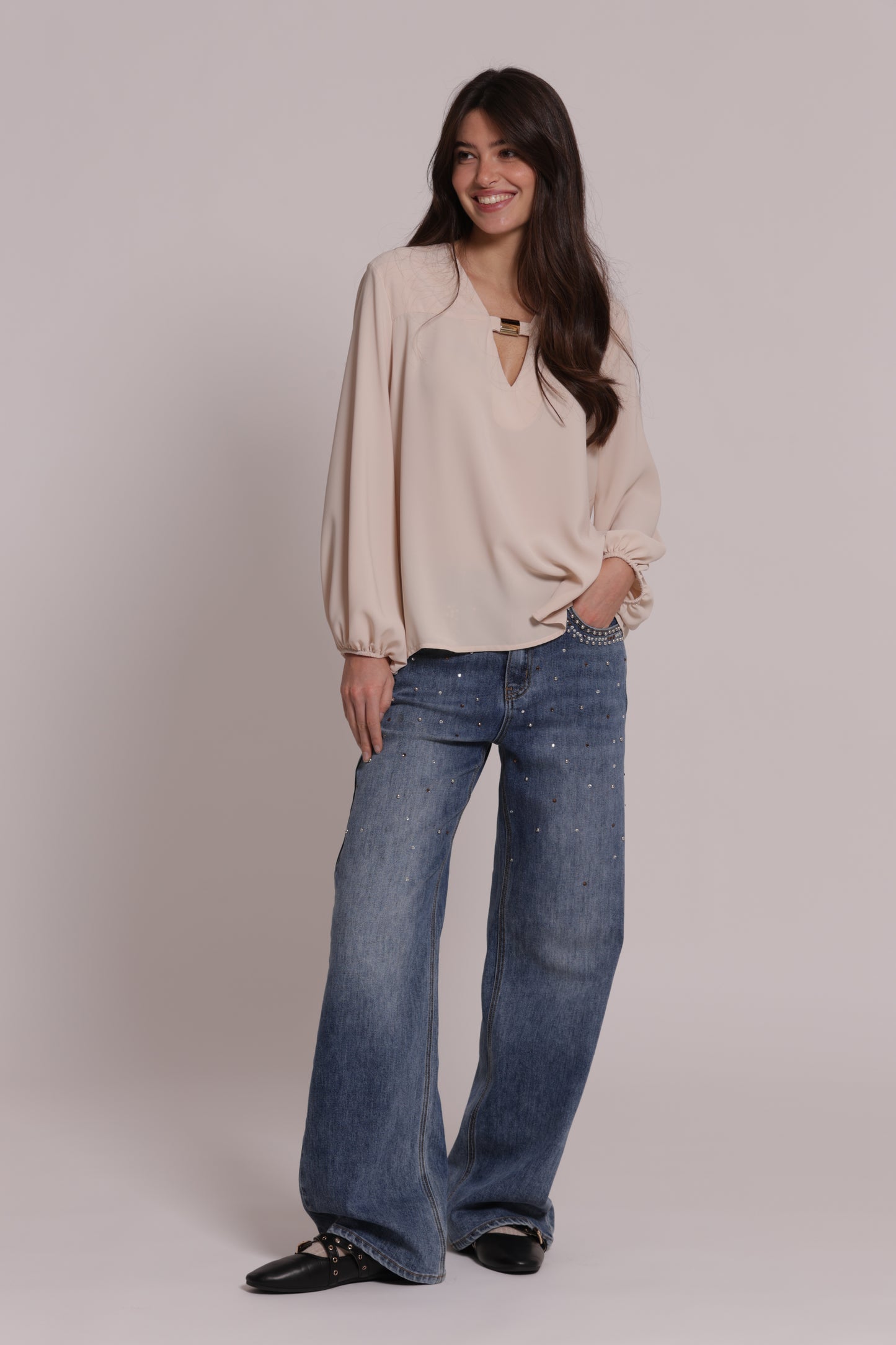 BLUSA IN SILKHAND CON DETTAGLIO