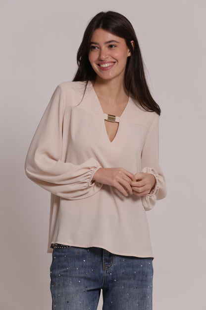 BLUSA IN SILKHAND CON DETTAGLIO