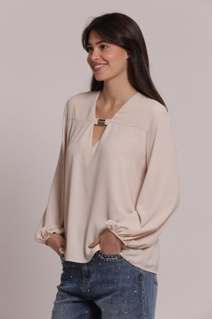 BLUSA IN SILKHAND CON DETTAGLIO