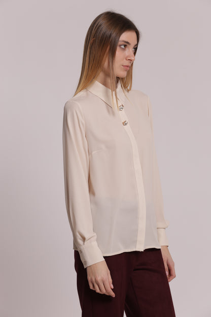 CAMICIA IN GEORGETTE CON BOTTONI GIOIELLO