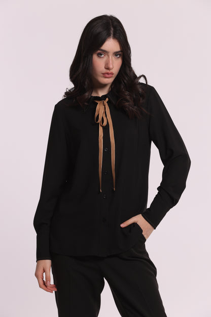 CAMICIA IN SILKHAND CON FIOCCO
