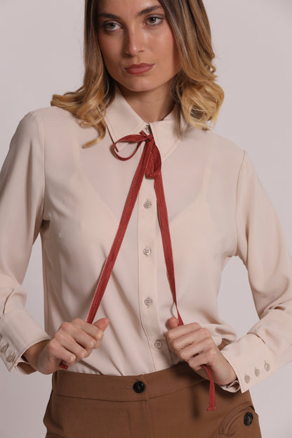 CAMICIA IN SILKHAND CON FIOCCO