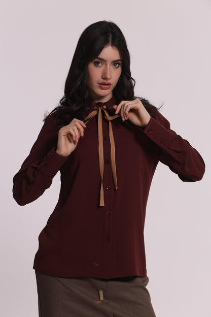 CAMICIA IN SILKHAND CON FIOCCO