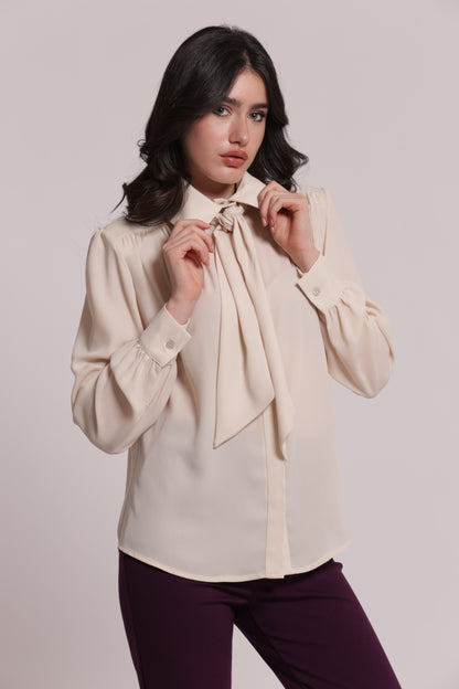 BLUSA CON SPALLINE E FIOCCO