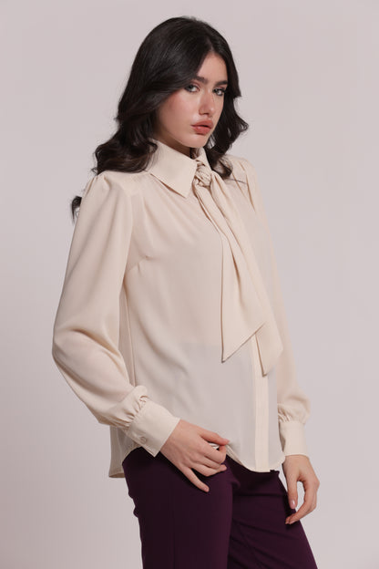 BLUSA CON SPALLINE E FIOCCO