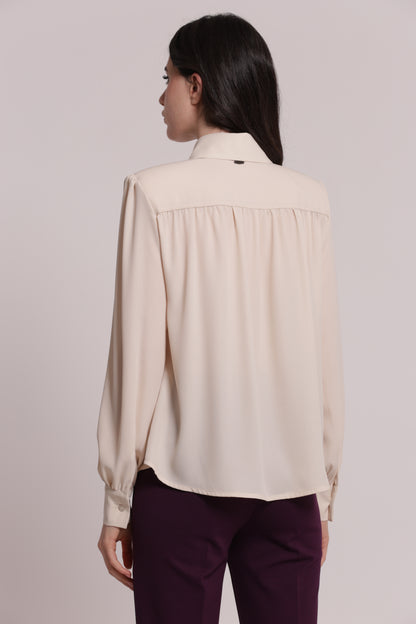 BLUSA CON SPALLINE E FIOCCO