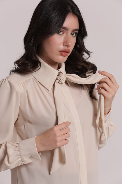 BLUSA CON SPALLINE E FIOCCO