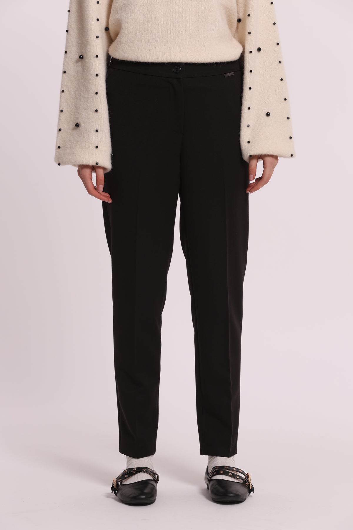 PANTALONE SIGARETTA CON ELASTICO DIETRO TESSUTO VANZ