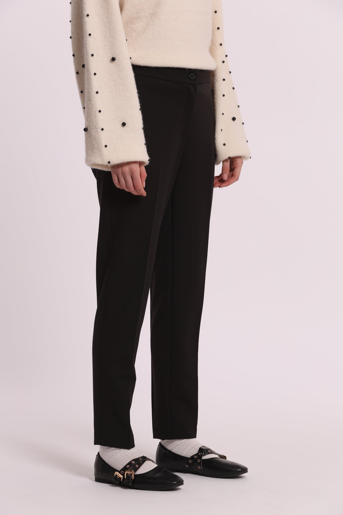 PANTALONE SIGARETTA CON ELASTICO DIETRO TESSUTO VANZ