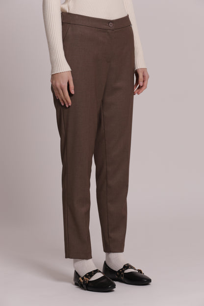 PANTALONE SIGARETTA CON ELASTICO DIETRO TESSUTO VANZ