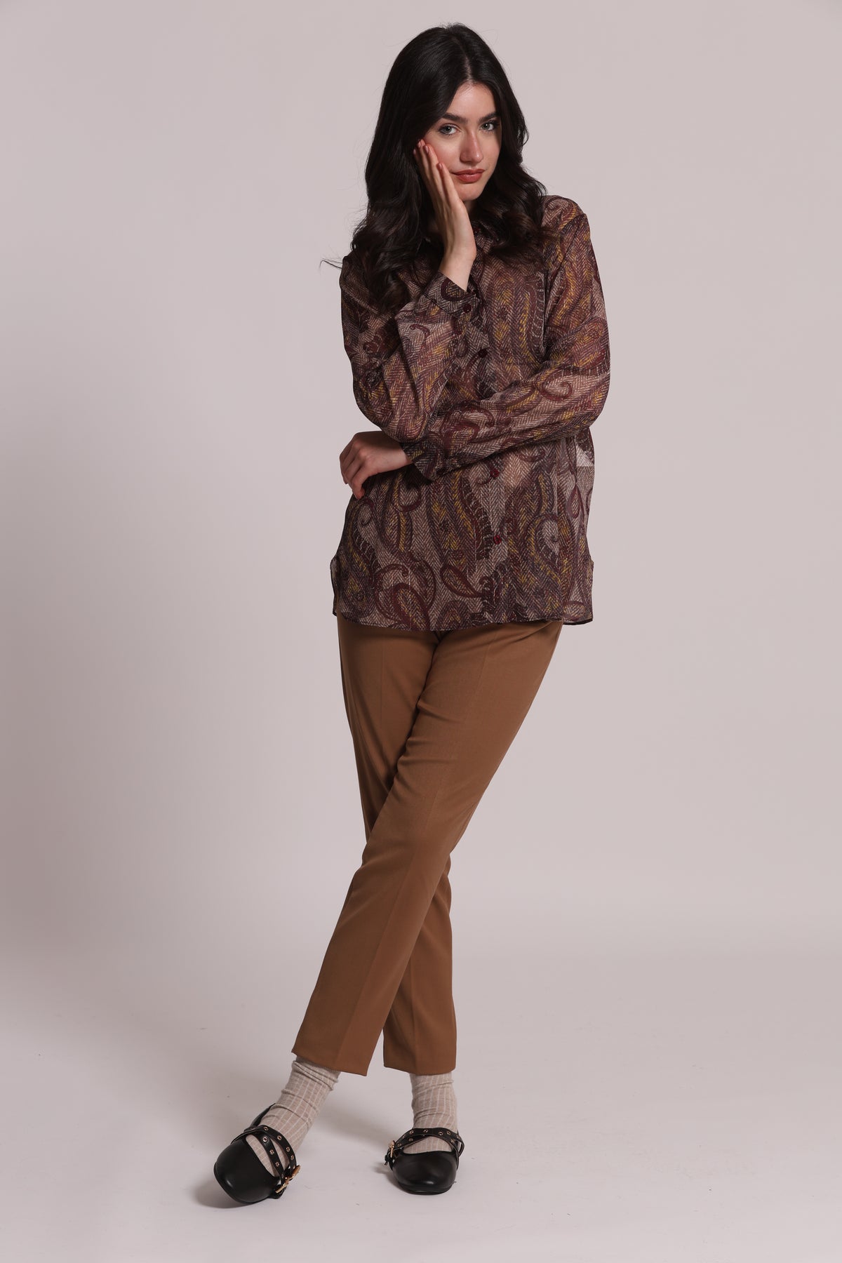 PANTALONE SIGARETTA CON ELASTICO DIETRO TESSUTO VANZ