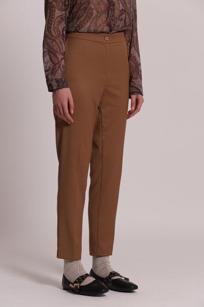 PANTALONE SIGARETTA CON ELASTICO DIETRO TESSUTO VANZ