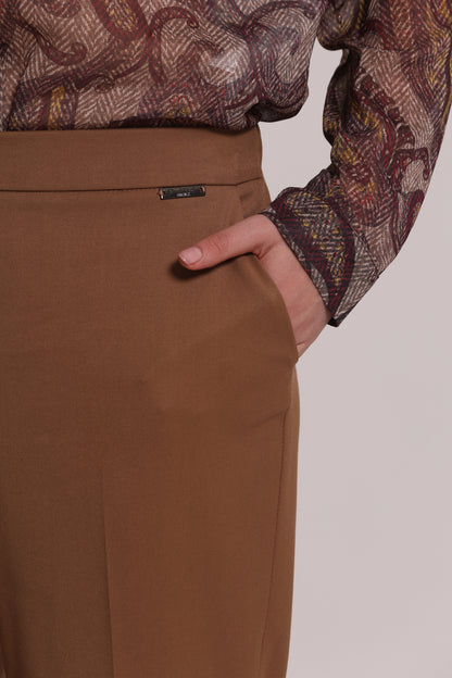 PANTALONE SIGARETTA CON ELASTICO DIETRO TESSUTO VANZ