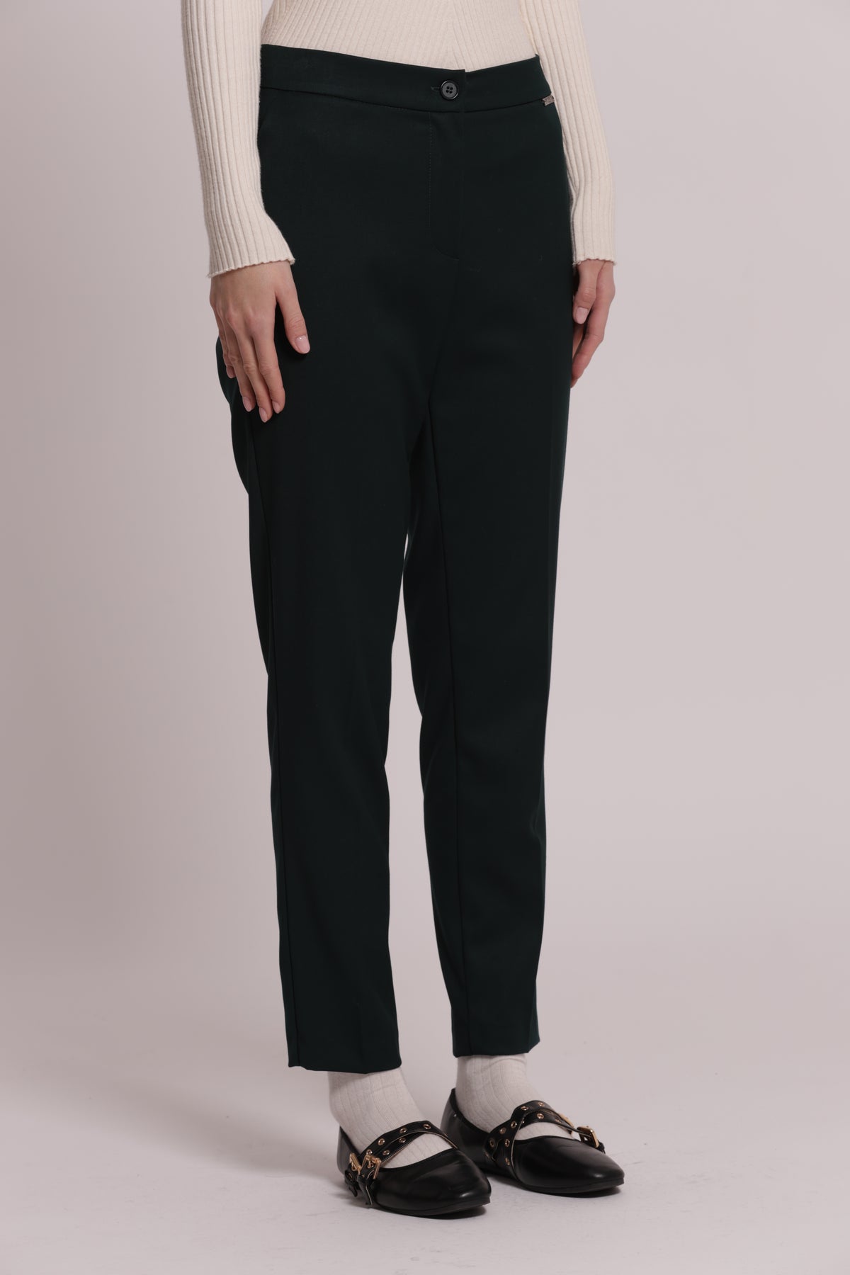 PANTALONE SIGARETTA CON ELASTICO DIETRO TESSUTO VANZ