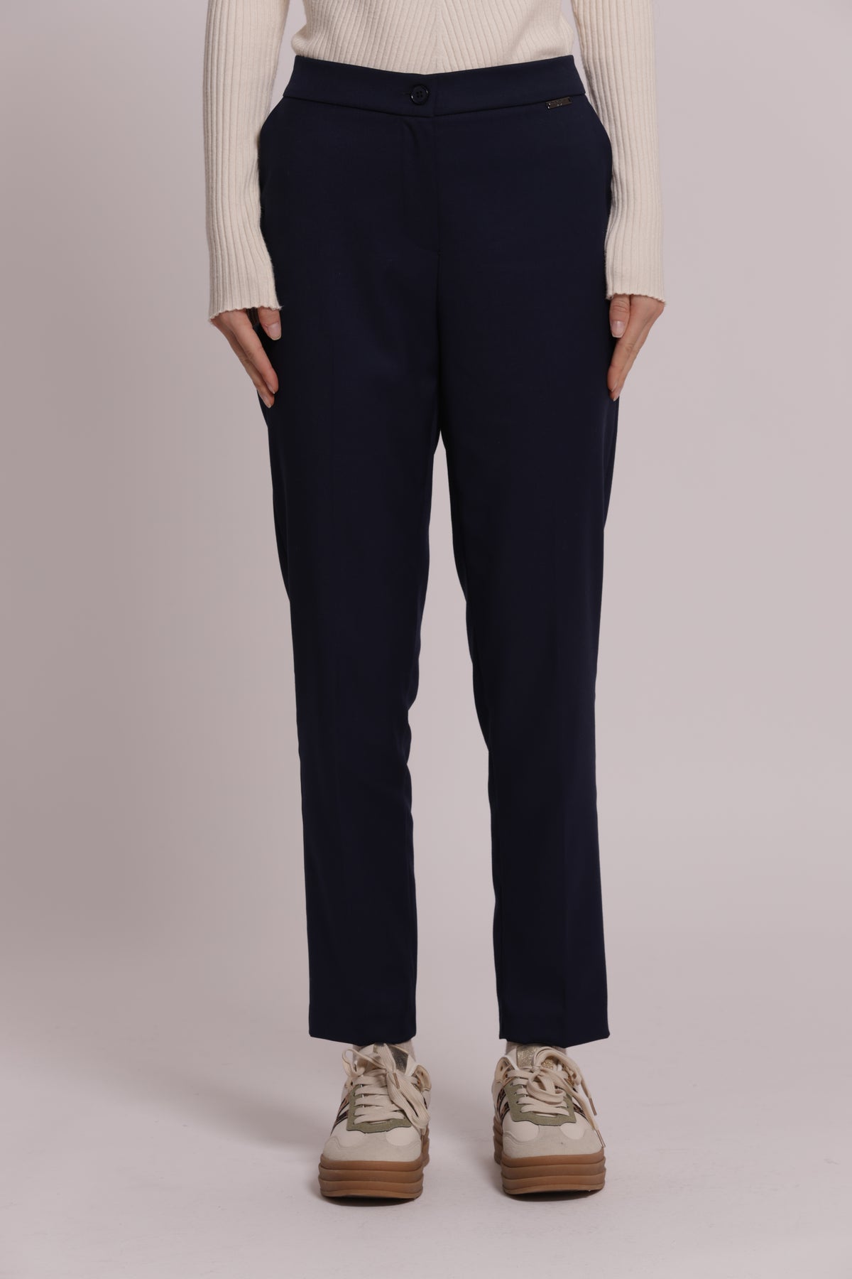 PANTALONE SIGARETTA CON ELASTICO DIETRO TESSUTO VANZ