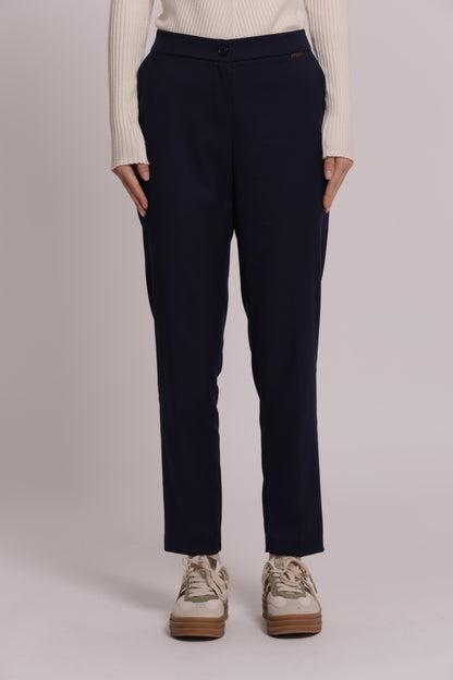 PANTALONE SIGARETTA CON ELASTICO DIETRO TESSUTO VANZ