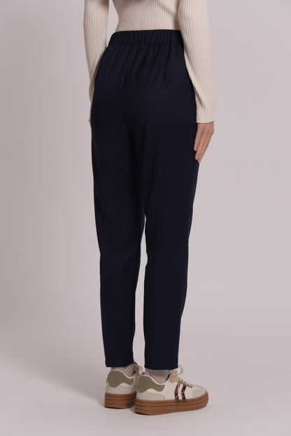 PANTALONE SIGARETTA CON ELASTICO DIETRO TESSUTO VANZ