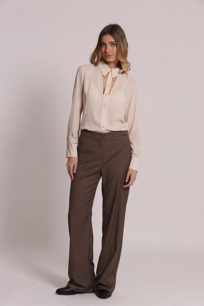 PANTALONE PALAZZO CON ELASTICO DIETRO TESSUTO VANZ