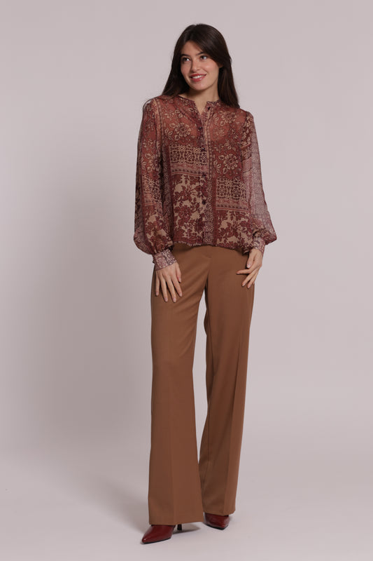 PANTALONE PALAZZO CON ELASTICO DIETRO TESSUTO VANZ