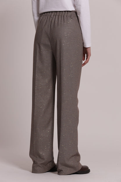 PANTALONE PALAZZO IN PIED DE POULE LUREX