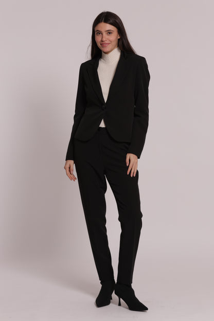 PANTALONE SIGARETTA CON ELASTICO DIETRO IN TESSUTO TECNICO