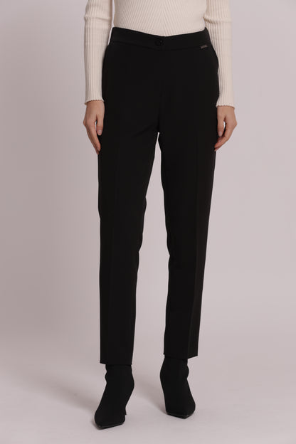 PANTALONE SIGARETTA CON ELASTICO DIETRO IN TESSUTO TECNICO