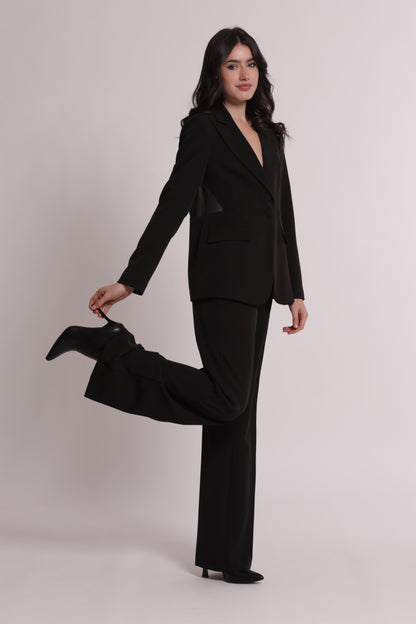PANTALONE PALAZZO CON ELASTICO DIETRO IN TESSUTO TECNICO