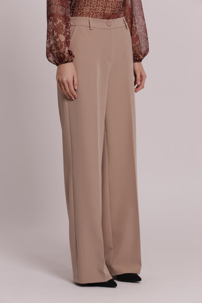 PANTALONE PALAZZO CON ELASTICO DIETRO IN TESSUTO TECNICO