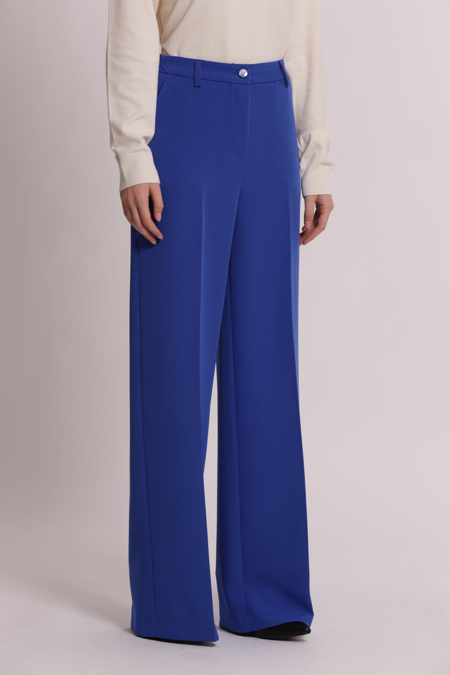 PANTALONE PALAZZO CON ELASTICO DIETRO IN TESSUTO TECNICO