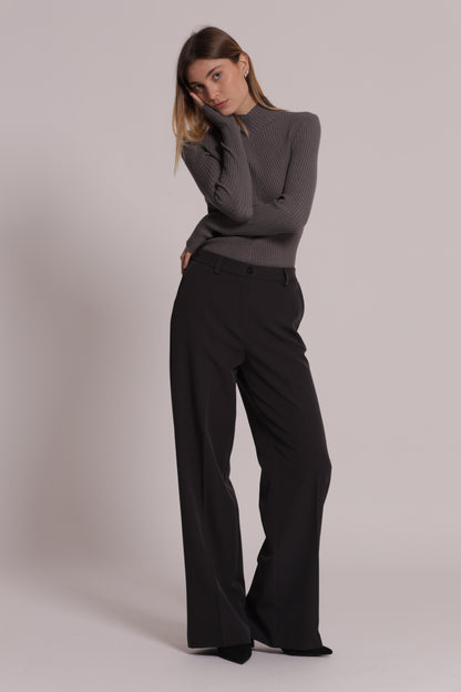 PANTALONE PALAZZO CON ELASTICO DIETRO IN TESSUTO TECNICO