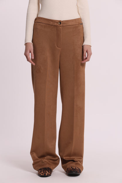 PANTALONE DRITTO IN JERSEY EFFETTO CAMOSCIO