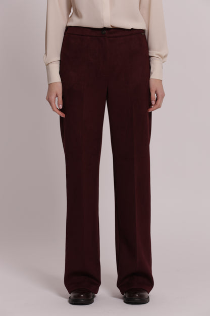 PANTALONE DRITTO IN JERSEY EFFETTO CAMOSCIO
