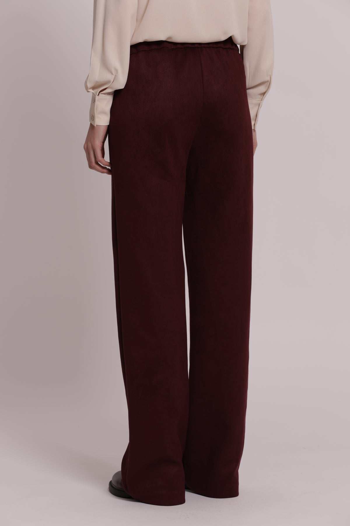 PANTALONE DRITTO IN JERSEY EFFETTO CAMOSCIO