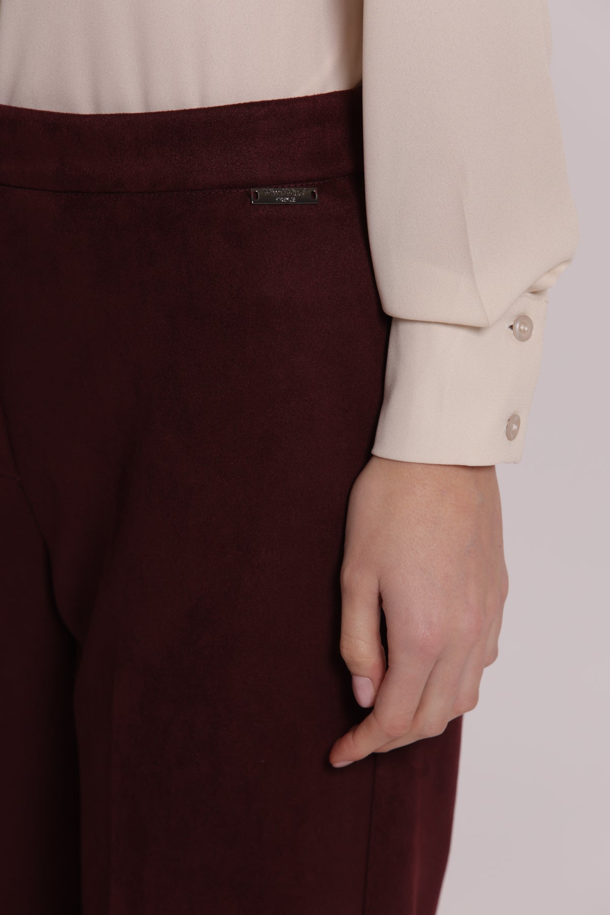 PANTALONE DRITTO IN JERSEY EFFETTO CAMOSCIO