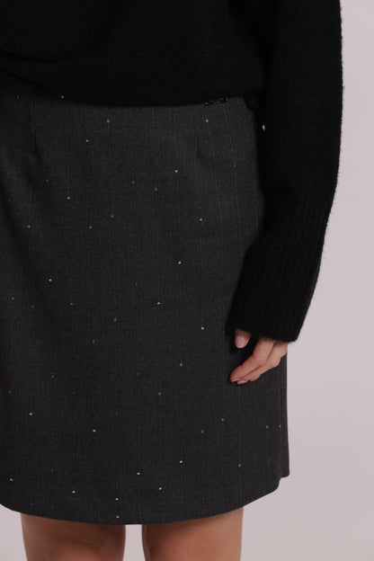 GONNA CORTA IN GESSATO CON PAILLETTES