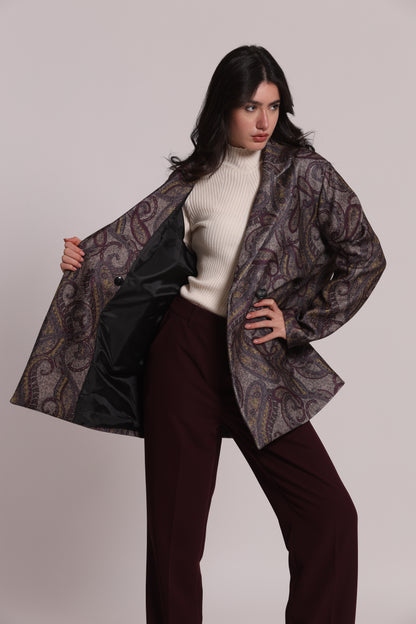 CAPPOTTO GIACCONE OVER FANTASIA PAISLEY