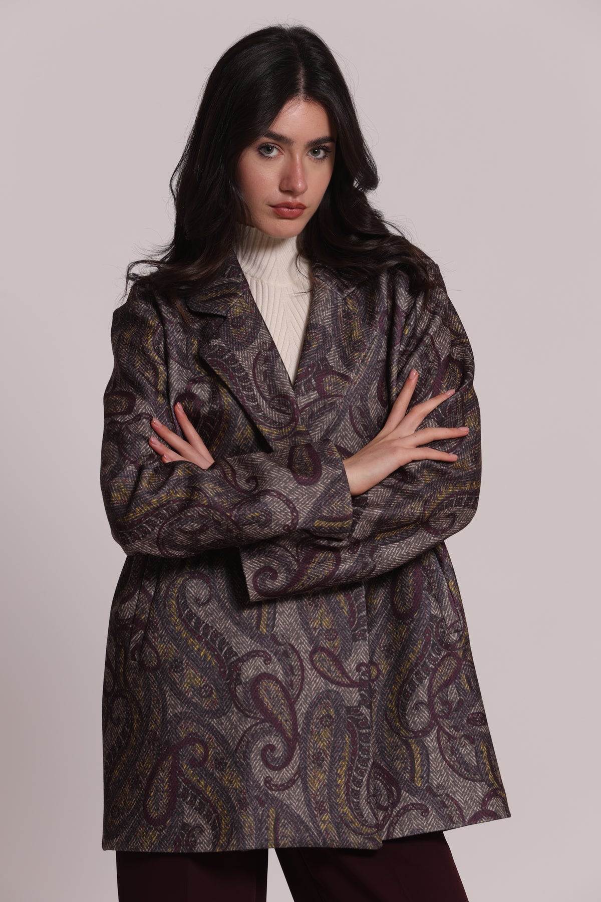CAPPOTTO GIACCONE OVER FANTASIA PAISLEY