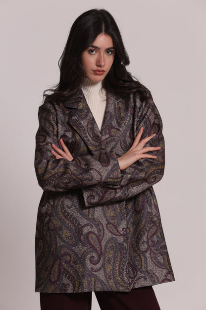 CAPPOTTO GIACCONE OVER FANTASIA PAISLEY