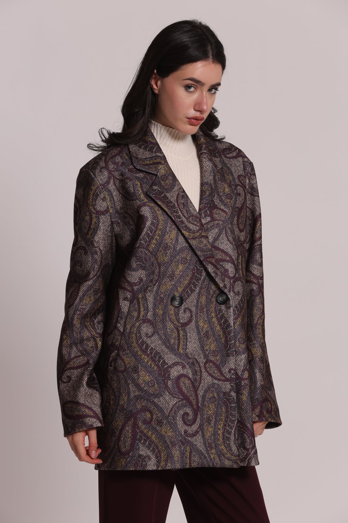 CAPPOTTO GIACCONE OVER FANTASIA PAISLEY